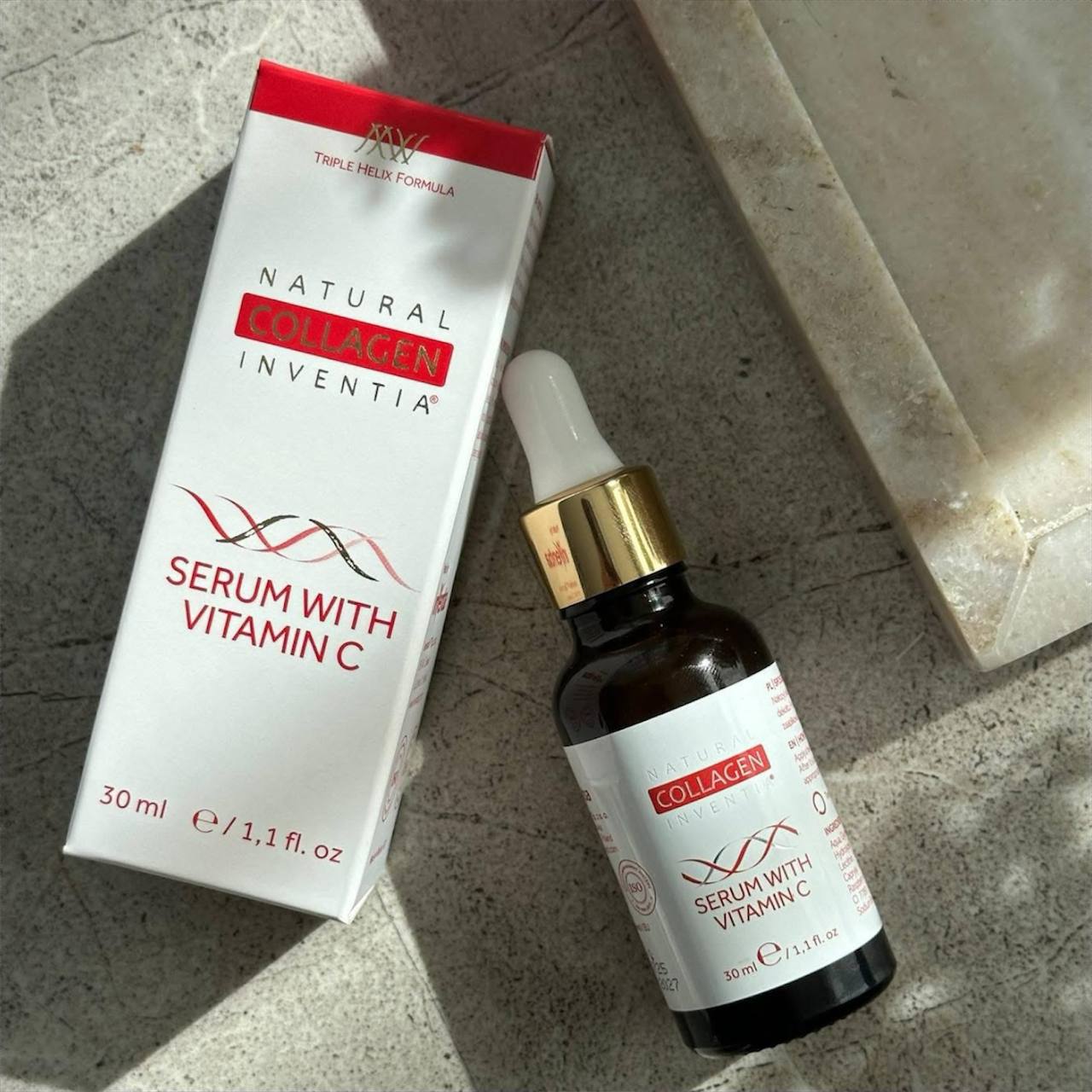 INVENTIA kolagēna serums ar C vitamīnu sejai