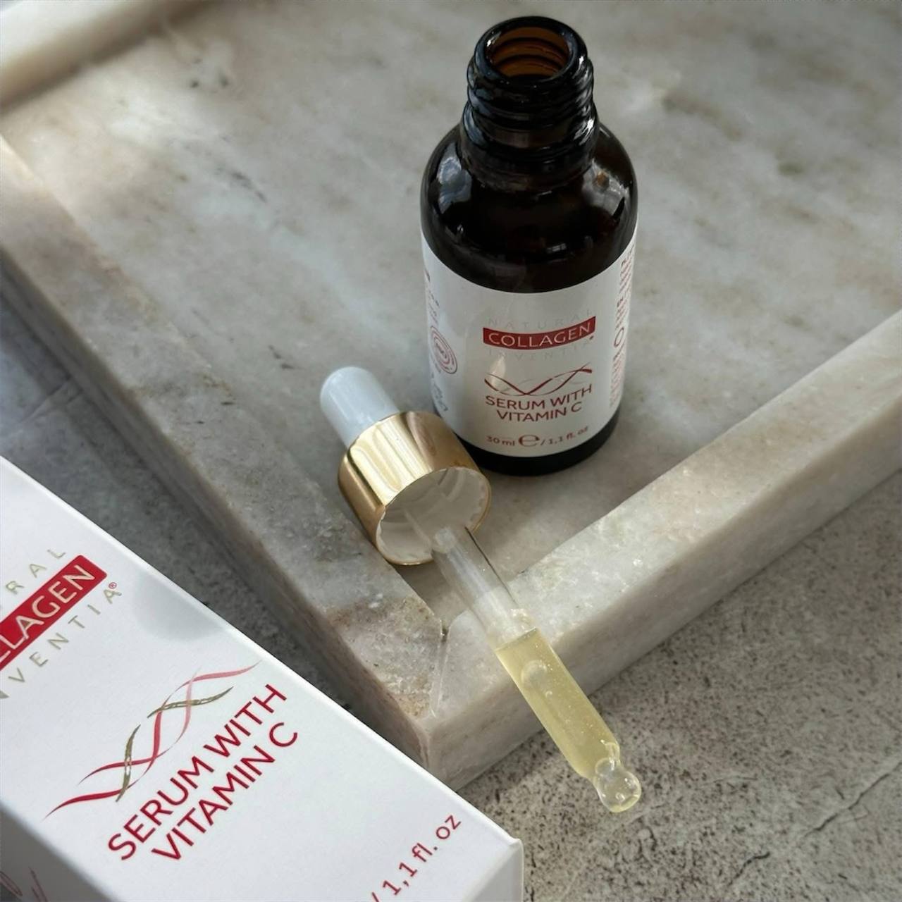 INVENTIA kolagēna serums ar C vitamīnu sejai